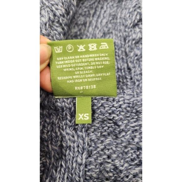 Shannon Woolen Mills Sweater Women's XS Cardigan Shawl 100% Wool Blue Knit‎ - Picture 5 of 12